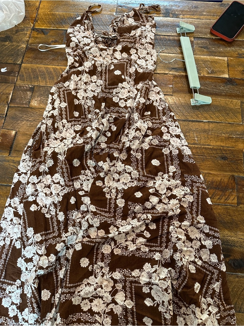 Marshalls Brown and White Floral Maxi Dress